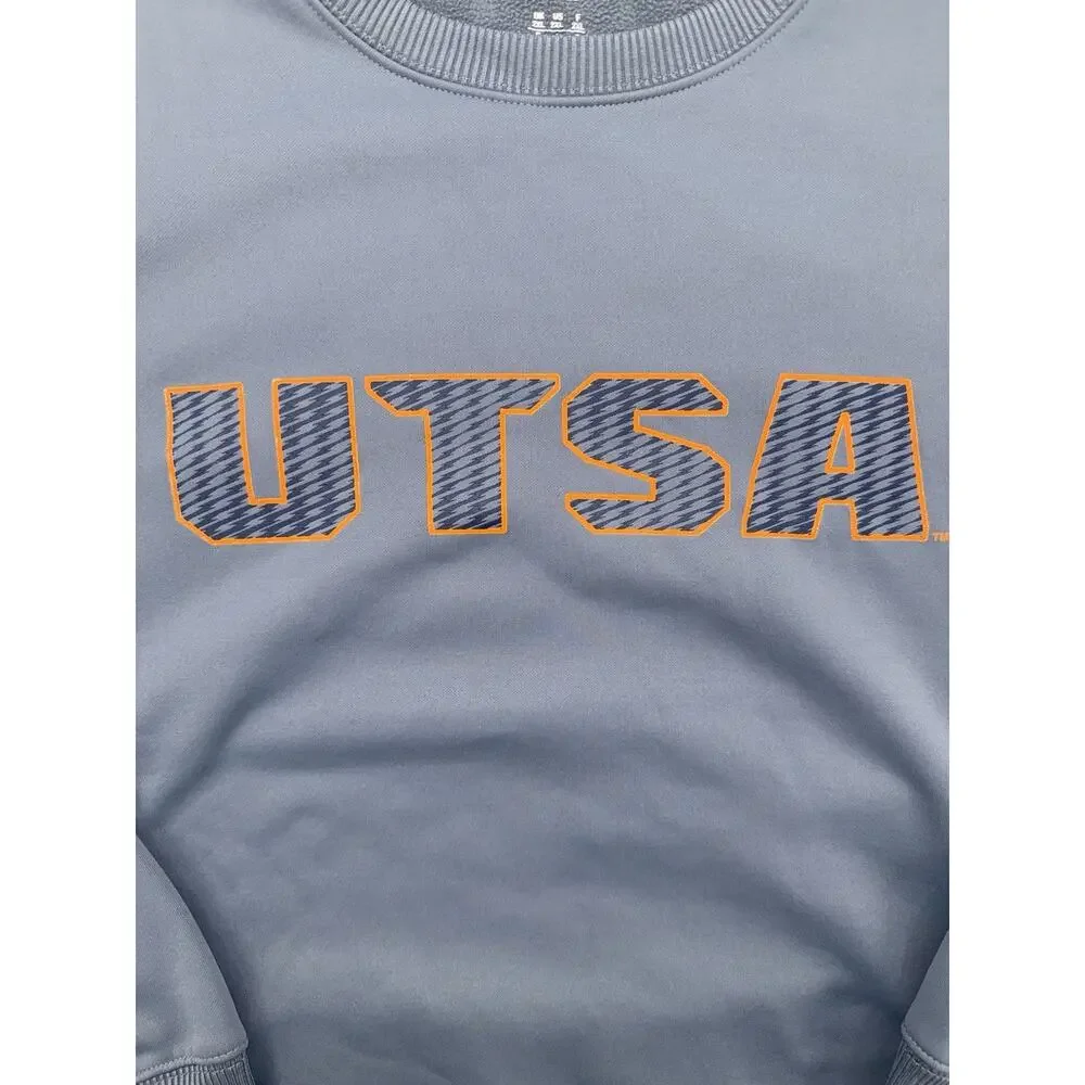 Adidas Sweatshirt Mens M Heather Blue UTSA Logo Crew Neck Pullover 2XL